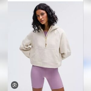 LULULEMON Scuba Oversized Half Zip Cropped Hoodie Gray Size XL/XXL